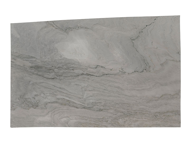 Glacier Wave Natural Quartzite in a kitchen