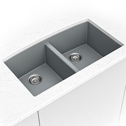 Grey Quartz Double Bowl 50/50-3219